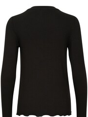 Kaffe Drew Long Sleeve Rib Knit Black T-Shirt - Image 5 of 5