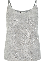 Yumi Silver Sequin Vest Top - Image 4 of 4