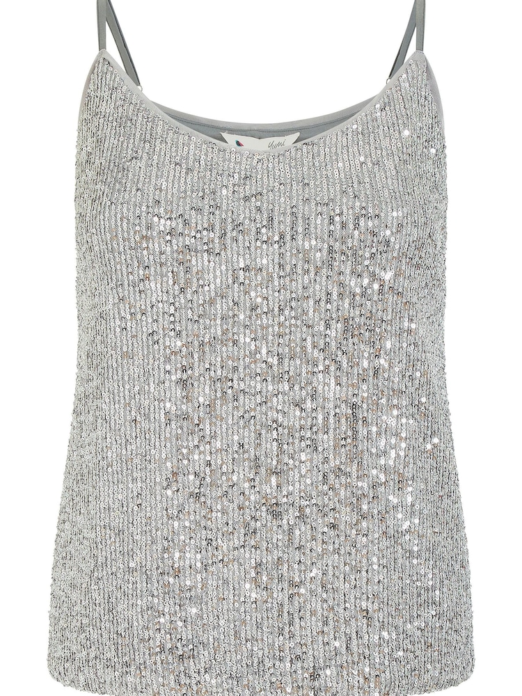 Yumi Silver Sequin Vest Top - Image 4 of 4