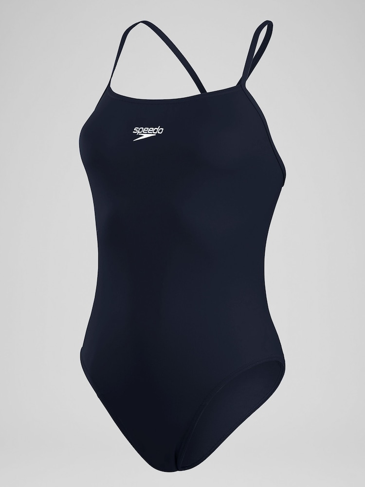 Speedo Blue Womens Endurance+ Thin Strap Swimsuit - Image 6 of 6