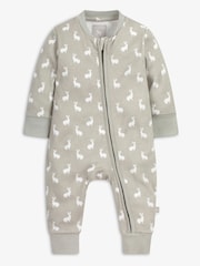 The Little Tailor Baby Front Zip Soft 100% Cotton Sleepsuit - Image 4 of 7