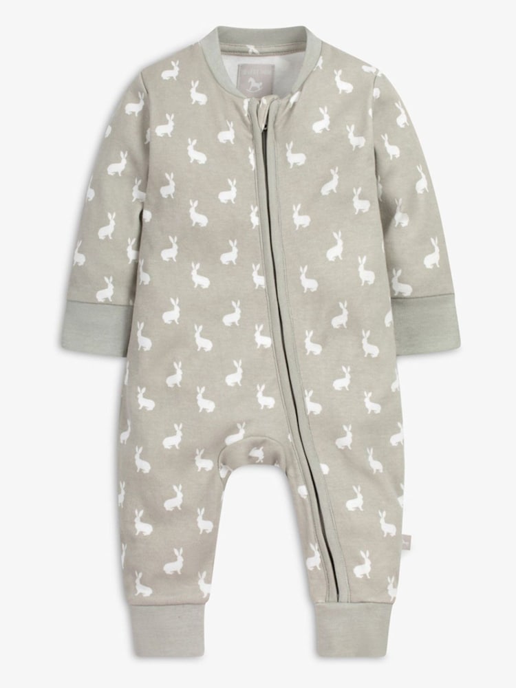 The Little Tailor Baby Front Zip Soft 100% Cotton Sleepsuit - Image 4 of 7