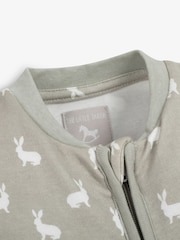 The Little Tailor Baby Front Zip Soft 100% Cotton Sleepsuit - Image 6 of 7