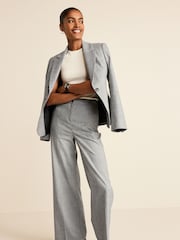 Black/White Check Tailored Check Wide Leg Trousers - Image 1 of 7