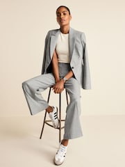 Black/White Check Tailored Check Wide Leg Trousers - Image 2 of 7