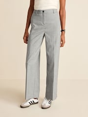 Black/White Check Tailored Check Wide Leg Trousers - Image 3 of 7