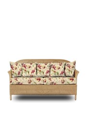 Laura Ashley Natural Garden Bewley Indoor Rattan Lounging Set With Gosford Cranberry Cushions - Image 3 of 4