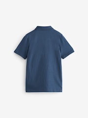 Blue Textured Short Sleeve Polo Shirt (3-16yrs) - Image 2 of 3