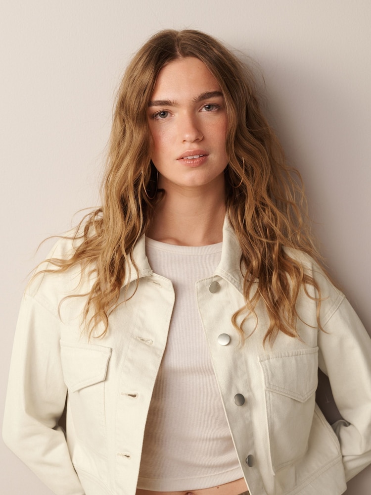 Cream Cotton Utility Jacket - Image 1 of 6