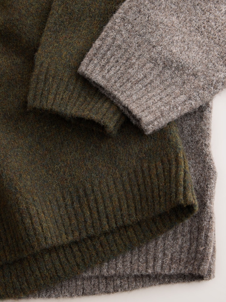 Neutral/Khaki Green Two Pack Relaxed Fit Cosy Cardigan - Image 10 of 10 Neutral/Khaki Green Two Pack Relaxed Fit Cosy Cardigan - Image 10 of 10