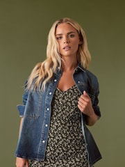 PixieGirl Petite Blue Denim Shacket - Image 1 of 5
