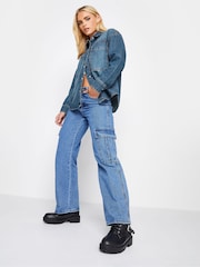 PixieGirl Petite Blue Denim Shacket - Image 4 of 5