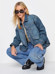PixieGirl Petite Blue Denim Shacket - Image 5 of 5