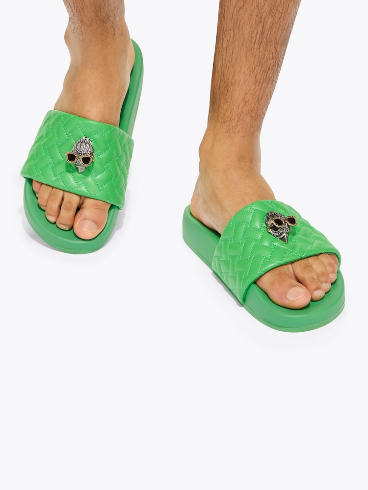 Kurt Geiger London Green Meena Eagle Sandals - Image 2 of 5 Kurt Geiger London Green Meena Eagle Sandals - Image 2 of 5