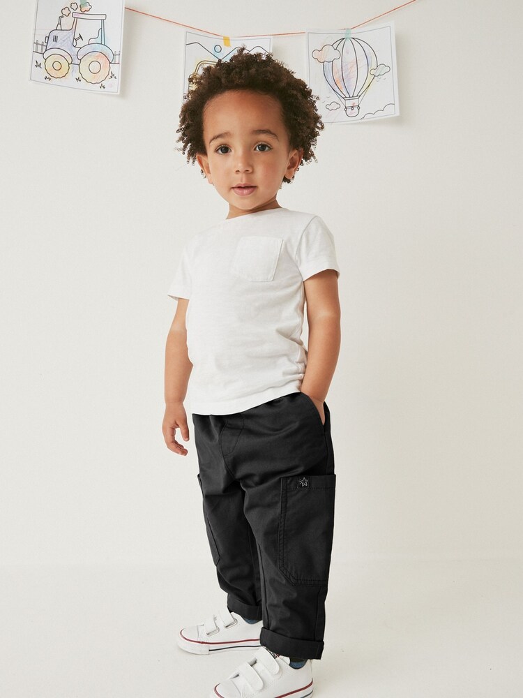 Black Side Pocket Pull-On Trousers (3mths-7yrs) - Image 2 of 6