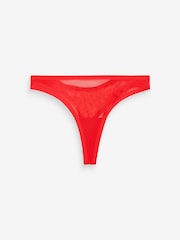 Red Thong Bonded Mesh No VPL Knickers - Image 5 of 5