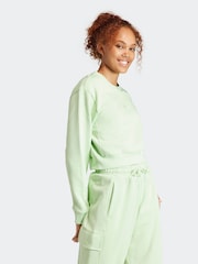 adidas Green Sportswear All Szn Fleece Crop Sweatshirt - Image 1 of 7
