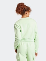 adidas Green Sportswear All Szn Fleece Crop Sweatshirt - Image 2 of 7