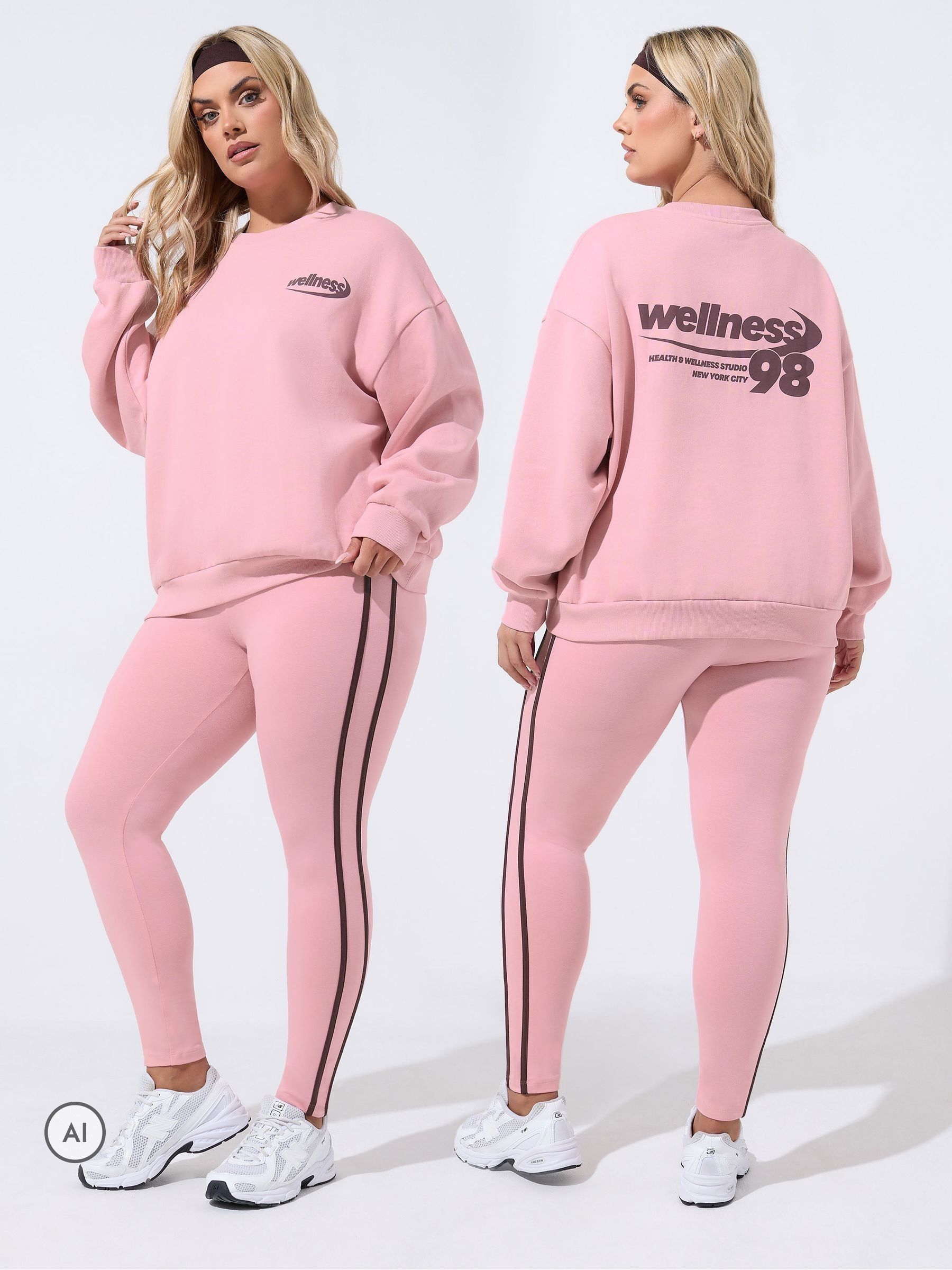 Yours Women's Pink 'Wellness 96' Sweatshirt In | : 30/32 - Image 6
