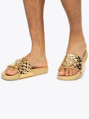 Kurt Geiger London Gold Meena Eagle Sandals - Image 2 of 5