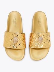 Kurt Geiger London Gold Meena Eagle Sandals - Image 3 of 5