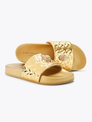 Kurt Geiger London Gold Meena Eagle Sandals - Image 4 of 5