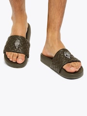 Kurt Geiger London Khaki Green Meena Eagle Sandals - Image 2 of 5