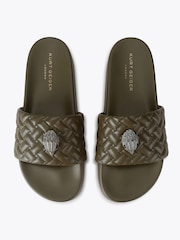 Kurt Geiger London Khaki Green Meena Eagle Sandals - Image 3 of 5