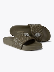 Kurt Geiger London Khaki Green Meena Eagle Sandals - Image 4 of 5