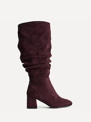 Linzi Red Inferno Wide Fit Ruched High Leg Boots - Image 2 of 5