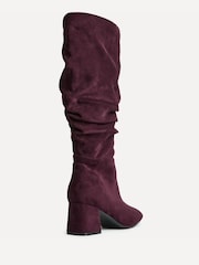 Linzi Red Inferno Wide Fit Ruched High Leg Boots - Image 4 of 5