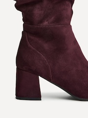 Linzi Red Inferno Wide Fit Ruched High Leg Boots - Image 5 of 5