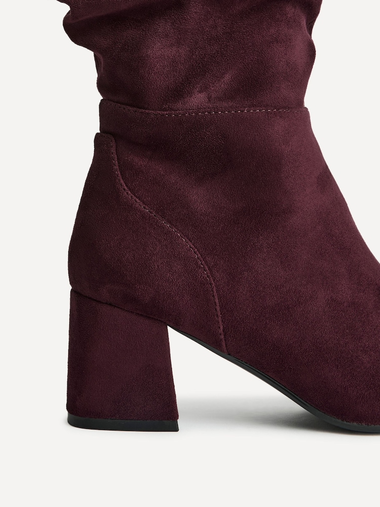 Linzi Red Inferno Wide Fit Ruched High Leg Boots - Image 5 of 5 Linzi Red Inferno Wide Fit Ruched High Leg Boots - Image 5 of 5