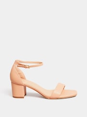 Long Tall Sally Nude Faux Leather Block Heel Sandals - Image 2 of 5