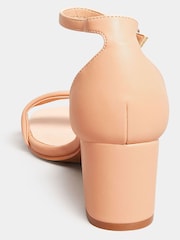 Long Tall Sally Nude Faux Leather Block Heel Sandals - Image 4 of 5