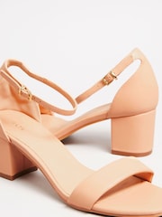 Long Tall Sally Nude Faux Leather Block Heel Sandals - Image 5 of 5