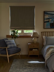 Natural Ready Made Roman Blind Blackout Linen Look - Image 3 of 8