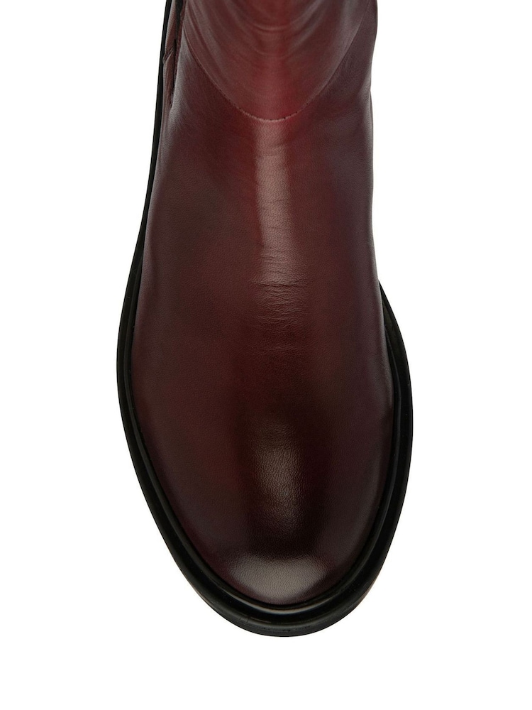 Lotus Red Leather Pull-On Ankle Boots - Image 4 of 4