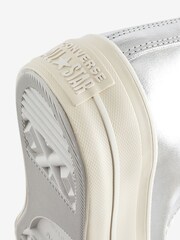 Converse Silver Chuck Taylor All Stars Lift Trainers - Image 11 of 11