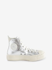 Converse Silver Chuck Taylor All Stars Lift Trainers - Image 4 of 11