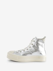 Converse Silver Chuck Taylor All Stars Lift Trainers - Image 5 of 11