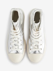 Converse Silver Chuck Taylor All Stars Lift Trainers - Image 8 of 11