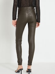 Khaki Green Coated Skinny Jeans - Image 3 of 6