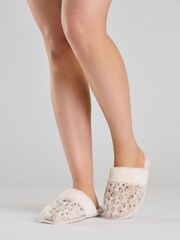 Loungeable Grey Animal Closed Toe Mules - Image 1 of 2