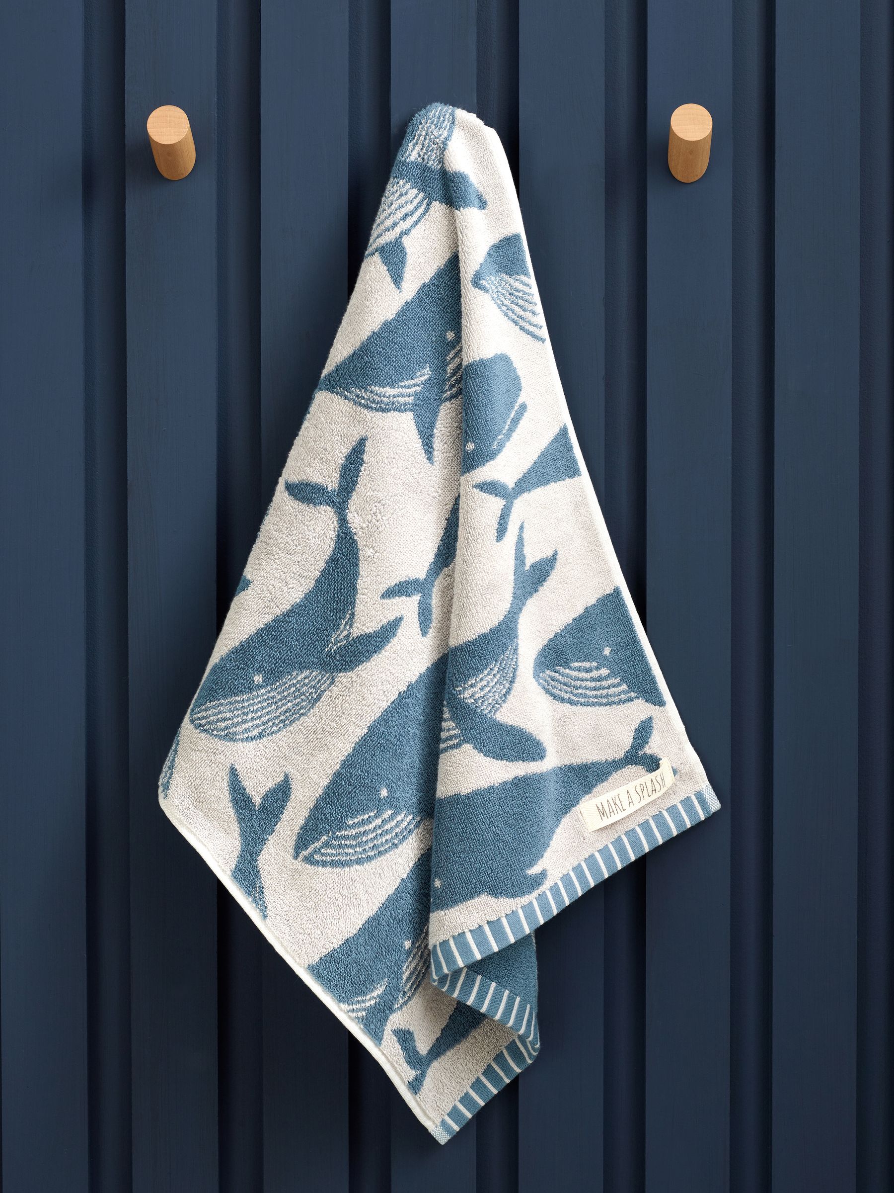 Blue Whale 100% Cotton Towel
