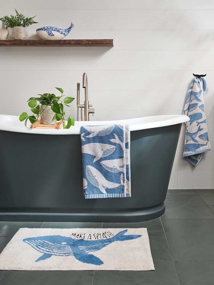 Blue Whale 100% Cotton Towel - Image 4 of 4