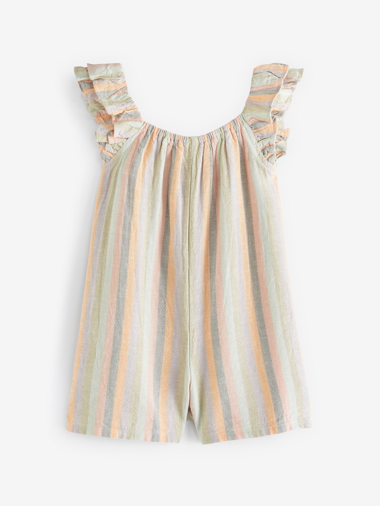 Pastel Rainbow Frill Sleeve Playsuit (3mths-7yrs) - Image 2 of 2