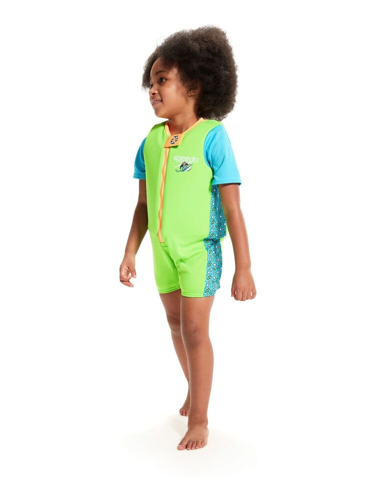 Speedo Green Kids Character Printed Float Suit - Image 1 of 9