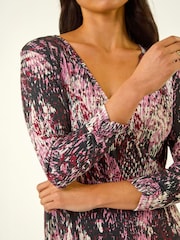 Roman Red Petite Abstract Wrap Stretch Dress - Image 4 of 5