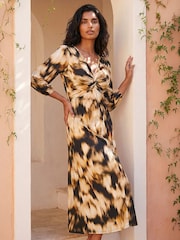 Roman Abstract Twist Front Midi Dress - 4এর মধ্যে 1 ছবি